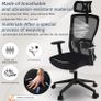 Office Chair, Desk Chair with Adjustable Headrest, Lumbar support and Liftable Armrest, High Back Ergonomic Office Chair, Breathable Mesh Backrest for Comfy, Computer Chair for Home/Office Image 5