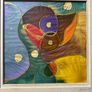 pictureAbstract silk painting or batik featuring geometric and organic shapes signed Image 2