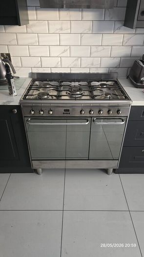Smeg CC92MX9 Cucina Double Cavity 90cm Dual Fuel Range Cooker - Stainless Steel