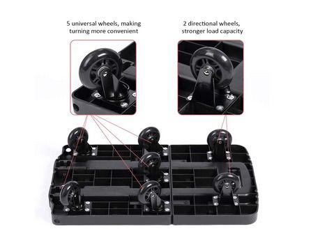 Heavy Duty Folding Hand Truck, Rotating Wheel Folding Trolley Folding Platform Luggage Cart Platform Truck for Luggage, Travel, Shopping, Auto, Moving and Office Use