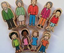 Wooden Doll's House Family 9 Pieces
