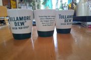 3 ceramic Tullamore Dew whiskey shot glasses
