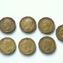 Brass old British threepence coins X 7 Image 2