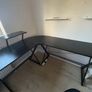 Black L-Shaped Corner Desk with Monitor Shelf Image 2