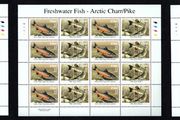 2001 Ireland Freshwater Fish (Perch, Arctic Charr, Pike &amp; Bream) Stamp Sheetlet Plate 1B1B1B1B Mint Never Hinged (MNH)
