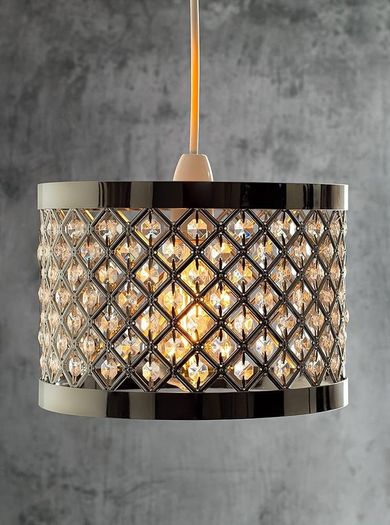 Acrylic Moda Sparkly Ceiling Pendant Light Shade, Steel