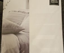 NEW White satin stripe duvet set - single