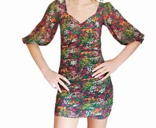Desigual floral ruched mini dress