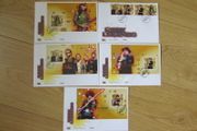 Irish Rock Music Legends Stamp First Day Covers.Set Of Five.