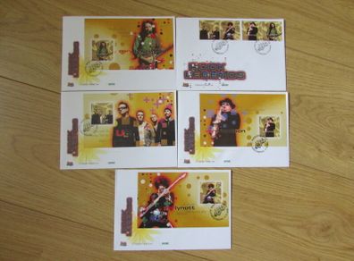 Irish Rock Music Legends Stamp First Day Covers.Set Of Five.