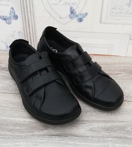 Hotter Stability ladies black standard fit Leap 2 touch fastening shoes UK 4