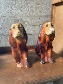 Pair of dog statues