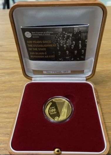 2022 100 euro GOLD PROOF IRISH COIN, 100th anniversary of the Treaty
