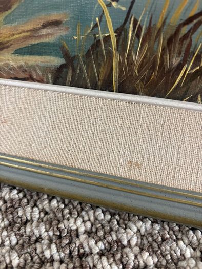 Vintage Framed Autumn Landscape Oil Painting on Board