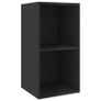 3 Piece TV Cabinet Set High Gloss Black Chipboard Image 2
