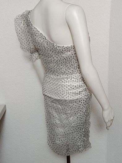 Missquided white/black dot mini dress