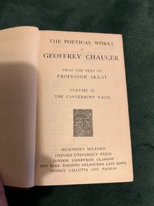 Antique Poetical Works Geoffrey Chaucer Canterbury Tales