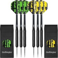 FREE P&P Steel Darts Set, Professional 23g Darts Tip with Non-Slip Stainless Steel Shaft, Poly Flights, PVC Shafts, Dart Sharpener, Rubber Rings, Flight Protecter, with Gift Box