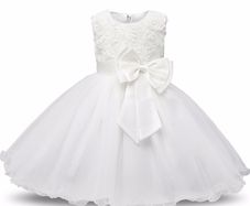 Girls 3D Effect Flower Sleeveless Formal Party Dress Wedding Bridesmaid Sz 7-8y