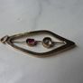 Modernist-style 9ct Gold Pendant, Pink and White Sapphire, London Hallmarked, Geometric Open Design Image 5
