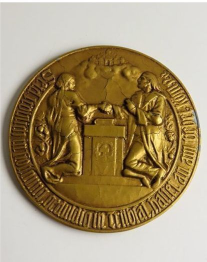 Antique Gold Gilt Golden Wedding anniversary token | 65 grams | Evangelical Church of the Old Prussian Union