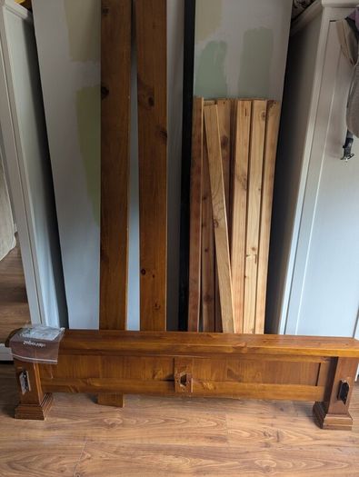 5 ft Bed frame -Dark Wood-EZ Living