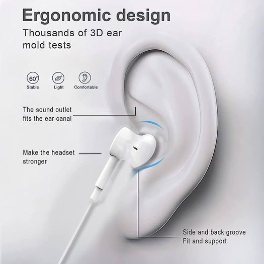 iphone earphones ,in-ear HiFi stereo isolating wired earphones,With volume control and microphone,Noise earphone Cancellation Compatible With iPhone