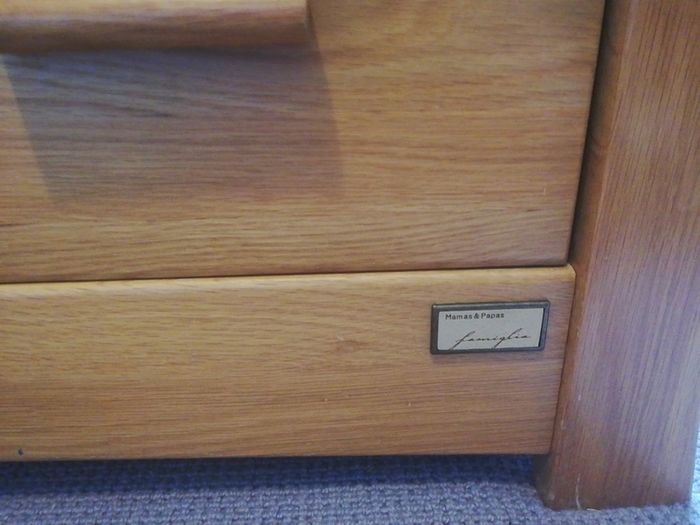 Mamas and Papas Cot, Dresser/charger and Storage Chest