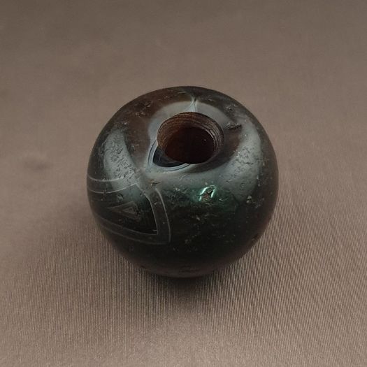Vintage Natural Pattern Suliemani Tire Shape Agate Bead Amulet