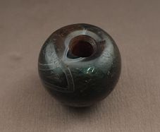 Vintage Natural Pattern Suliemani Tire Shape Agate Bead Amulet