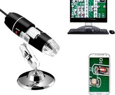 SALE | 40 to 1000x Magnification Endoscope, 8 LED USB 2.0 Digital Microscope, Mini Camera with OTG Adapter and Metal Stand, Compatible with Mac Window 7 8 10 11 Android Linux