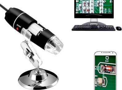 SALE | 40 to 1000x Magnification Endoscope, 8 LED USB 2.0 Digital Microscope, Mini Camera with OTG Adapter and Metal Stand, Compatible with Mac Window 7 8 10 11 Android Linux