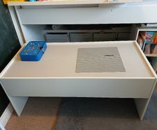 kids table:  DUNDRA Activity table with storage, white/grey