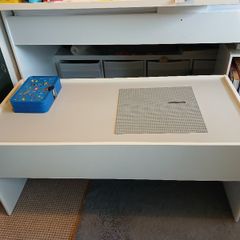 kids table:  DUNDRA Activity table with storage, white/grey