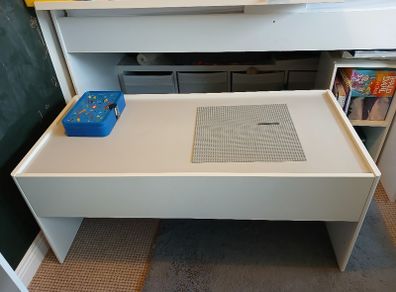 kids table:  DUNDRA Activity table with storage, white/grey