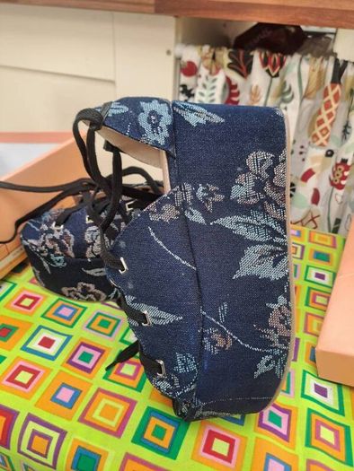 Public desire platform denim sandals