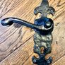 Antique Black Fleur-de-Lys Door Handles Image 3