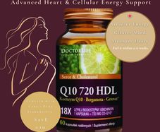 Doctor Life Q10 720 HDL  High-Bioavailability CoQ10 with Bergamot & Pomegranate | Energy Vitality  Circulation (60 Capsules)