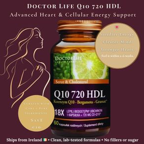 Doctor Life Q10 720 HDL  High-Bioavailability CoQ10 with Bergamot & Pomegranate | Energy Vitality  Circulation (60 Capsules)