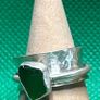 Handmade sterling silver spinner ring with green sea glass. Size M Image 3