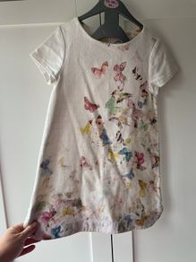 Zara dainty butterfly pattern white dress