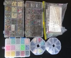 Job lot of Ribbon, Flat backed Pearls & Embellishments