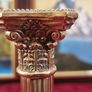 Pair Antique And Shiny Solid Brass Art Deco Ornate Corinthian Column Candlestick Holder Image 7