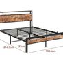 King Size Bed Frame with Storage Wooden Headboard Image 9