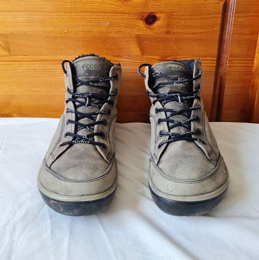 Ecco biom boots Size 9 eu 43 clay grey lace up in excellent condition