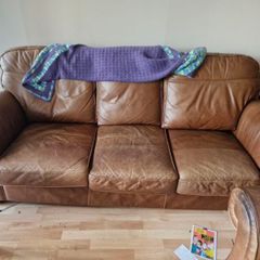 Leather couch and armchairs