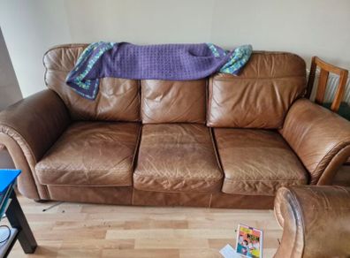 Leather 3-piece suite