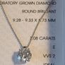 14ct White Gold 3ct Lab Diamond Solitaire Pendant and Chain. Image 2