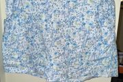 Primark White Blue and Green Floral Pattern Shorts