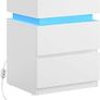 Bedside table with LED lighting Bedside Table with LED Lighting, Side Table, Bedside Cabinet, Sofa Table, Adjustable Colours, 3 Drawers, Bedroom, Modern, 35 x 40 x 55 cm, White Image 6